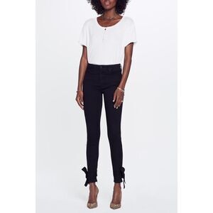 Mother High Waisted Tie Bow looker Jeans Black 25”
